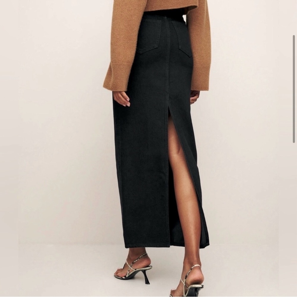Reformation Black Denim Myles Maxi Skirt - Vana - 25 (NWT!)
